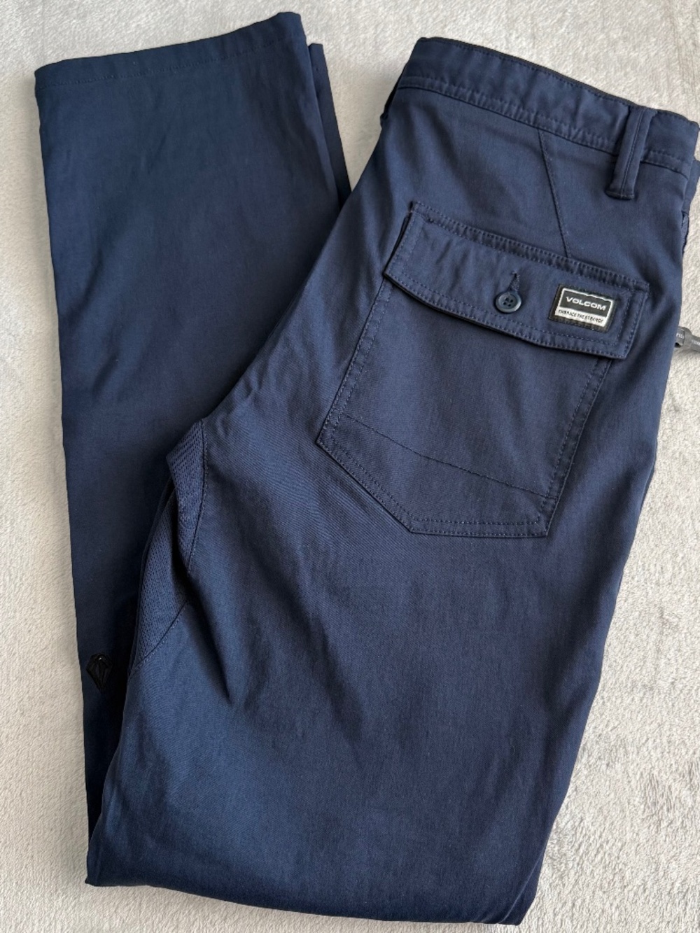 Volcom Mens Stone Trail Master Pants V.Co Tech Size 30 Navy Blue Drawstring